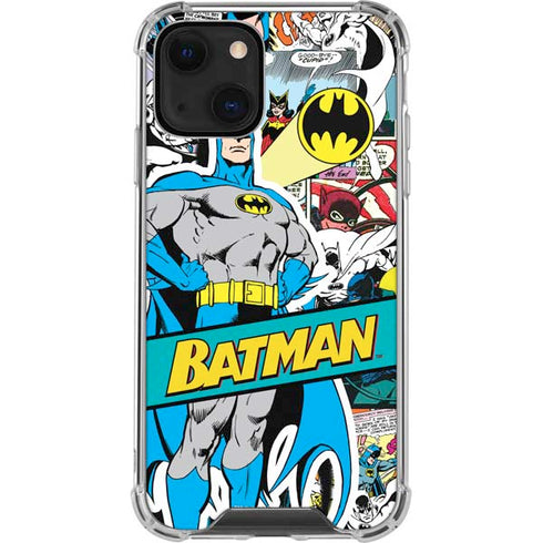 DC Comics Batman Vintage Pose Collage Art iPhone 14 Plus Clear Case