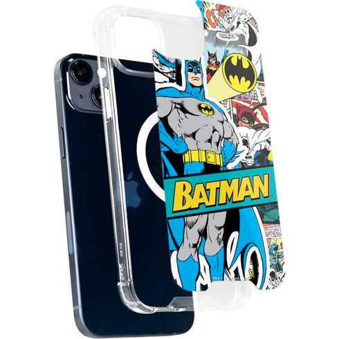 DC Comics Batman Vintage Pose Collage Art iPhone 15 Plus MagSafe Case