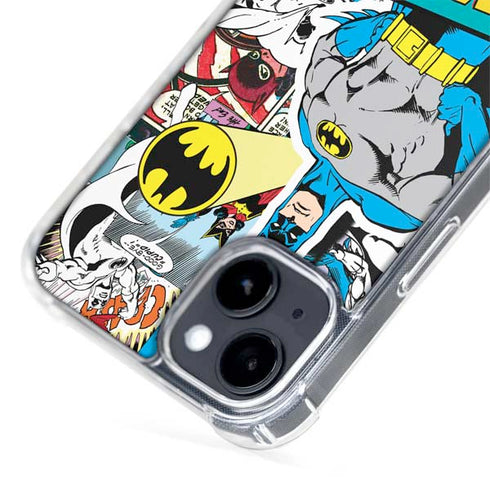DC Comics Batman Vintage Pose Collage Art iPhone 15 Plus MagSafe Case