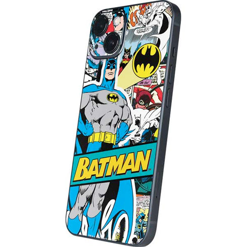 DC Comics Batman Vintage Pose Collage Art iPhone 15 Plus Skin