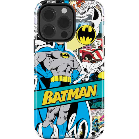 DC Comics Batman Vintage Pose Collage Art iPhone 15 Pro Impact Case