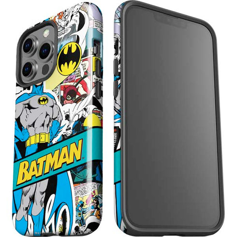 DC Comics Batman Vintage Pose Collage Art iPhone 15 Pro Impact Case