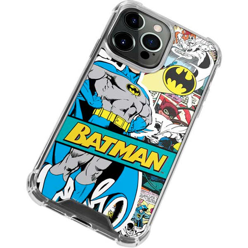DC Comics Batman Vintage Pose Collage Art iPhone 15 Pro Max Clear Case