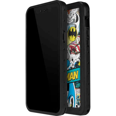 DC Comics Batman Vintage Pose Collage Art iPhone 14 Pro Max Waterproof Case