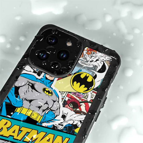 DC Comics Batman Vintage Pose Collage Art iPhone 14 Pro Max Waterproof Case