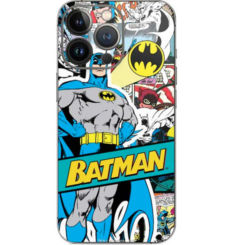 DC Comics Batman Vintage Pose Collage Art iPhone 15 Pro Skin