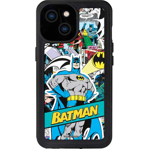 DC Comics Batman Vintage Pose Collage Art iPhone 15 Waterproof Case