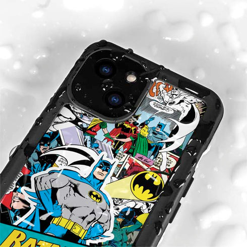 DC Comics Batman Vintage Pose Collage Art iPhone 15 Waterproof Case