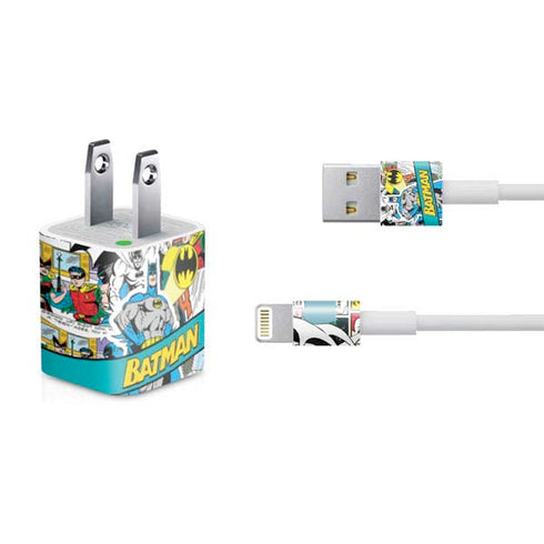 DC Comics Batman Vintage Pose Collage Art iPhone Charger (5W USB) Skin