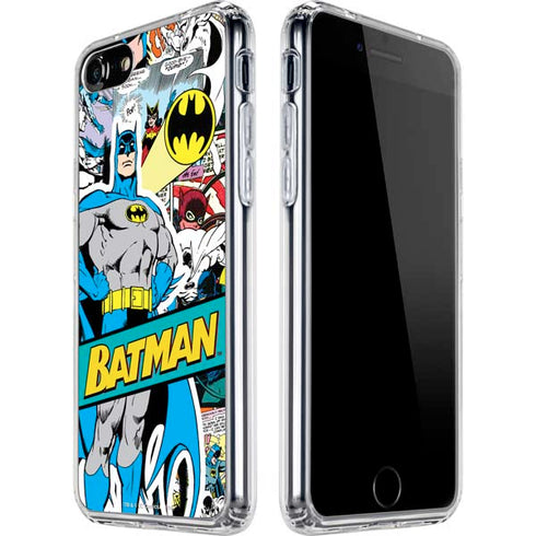 DC Comics Batman Vintage Pose Collage Art iPhone SE (2nd & 3rd Gen) Clear Case