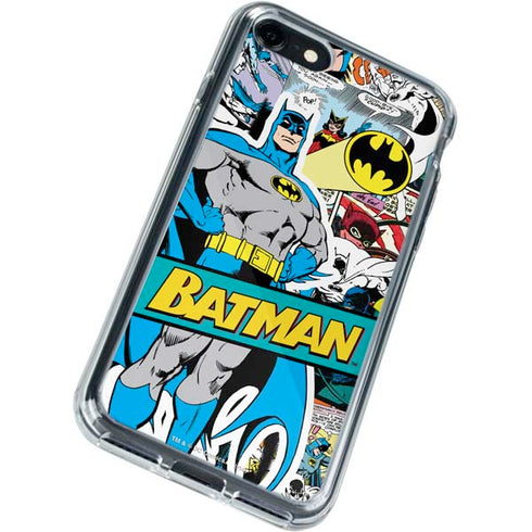 DC Comics Batman Vintage Pose Collage Art iPhone SE (2nd & 3rd Gen) Clear Case