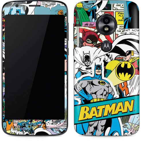 DC Comics Batman Vintage Pose Collage Art Moto E5 Play Skin