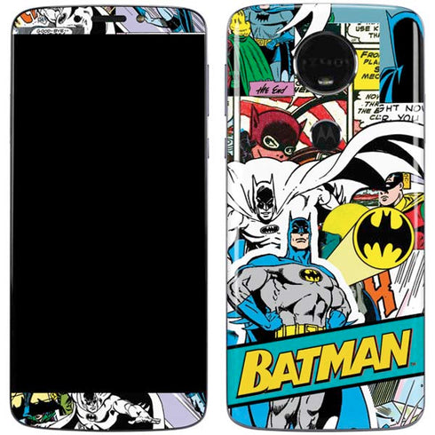 DC Comics Batman Vintage Pose Collage Art Moto E5 Plus Skin
