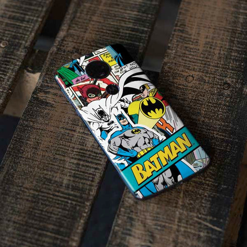 DC Comics Batman Vintage Pose Collage Art Moto E5 Plus Skin