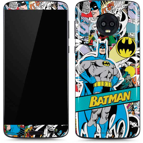 DC Comics Batman Vintage Pose Collage Art Moto G6 Skin