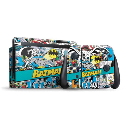 DC Comics Batman Vintage Pose Collage Art Nintendo Switch Bundle Skin