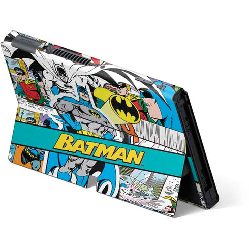 DC Comics Batman Vintage Pose Collage Art Nintendo Switch OLED (2021) Skin