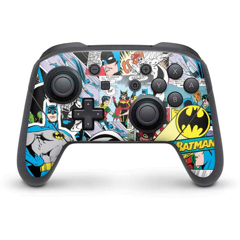 DC Comics Batman Vintage Pose Collage Art Nintendo Switch Pro Controller Skin