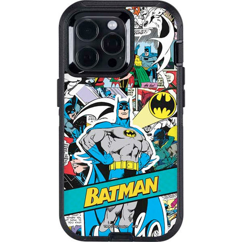 DC Comics Batman Vintage Pose Collage Art Otterbox Defender iPhone Skin