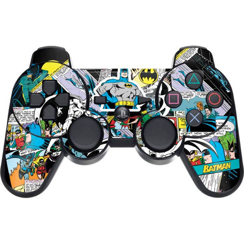 DC Comics Batman Vintage Pose Collage Art PS3 Dual Shock wireless controller Skin