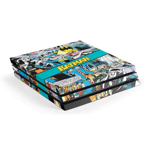 DC Comics Batman Vintage Pose Collage Art PS4 Pro Console Skin