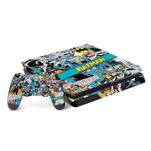 DC Comics Batman Vintage Pose Collage Art PS4 Slim Bundle Skin
