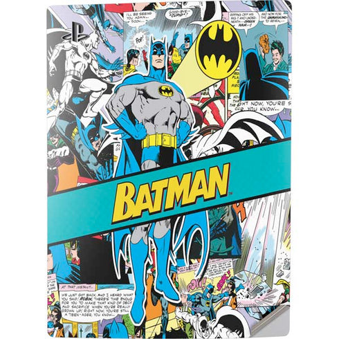 DC Comics Batman Vintage Pose Collage Art PS5 Digital Edition Console Skin