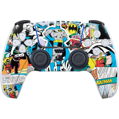 DC Comics Batman Vintage Pose Collage Art PS5 Controller Skin