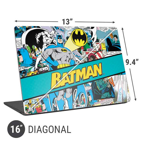 DC Comics Batman Vintage Pose Collage Art Universal Laptop 16in (13 x 9.4in) Skin