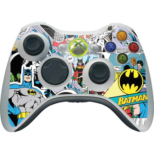 DC Comics Batman Vintage Pose Collage Art Xbox 360 Wireless Controller Skin