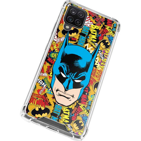 DC Comics Batman Mask Vintage Pattern Galaxy A12 Clear Case