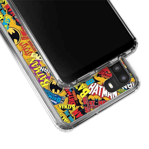 DC Comics Batman Mask Vintage Pattern Galaxy A21 Clear Case