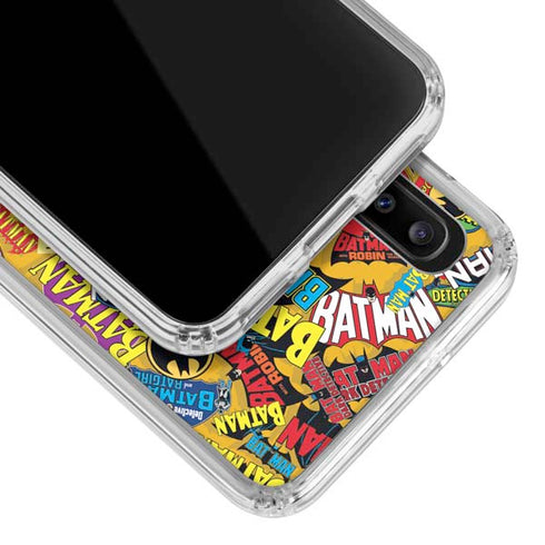 DC Comics Batman Mask Vintage Pattern Galaxy A30 Clear Case