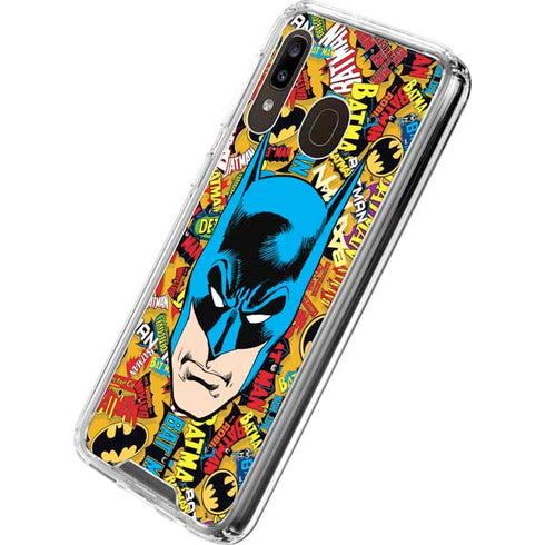 DC Comics Batman Mask Vintage Pattern Galaxy A30 Clear Case
