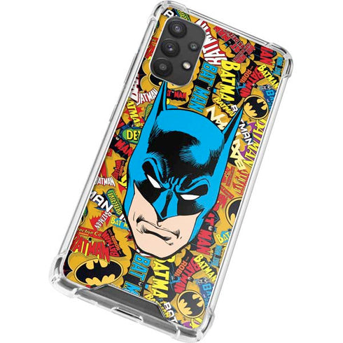 DC Comics Batman Mask Vintage Pattern Galaxy A32 5G Clear Case
