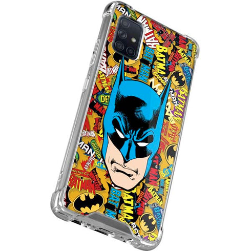 DC Comics Batman Mask Vintage Pattern Galaxy A51 5G Clear Case