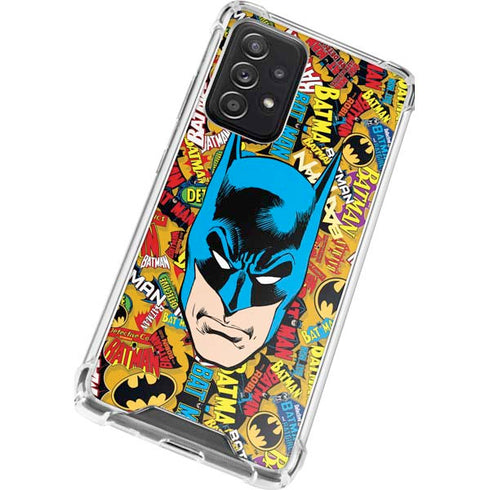 DC Comics Batman Mask Vintage Pattern Galaxy A52 5G Clear Case