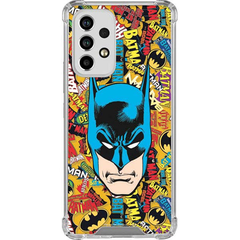 DC Comics Batman Mask Vintage Pattern Galaxy A53 5G Clear Case