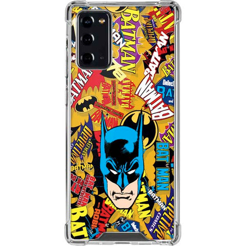 DC Comics Batman Mask Vintage Pattern Galaxy Note20 5G Clear Case