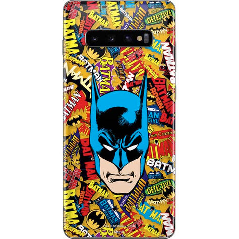 DC Comics Batman Mask Vintage Pattern Galaxy S10 Plus Skin