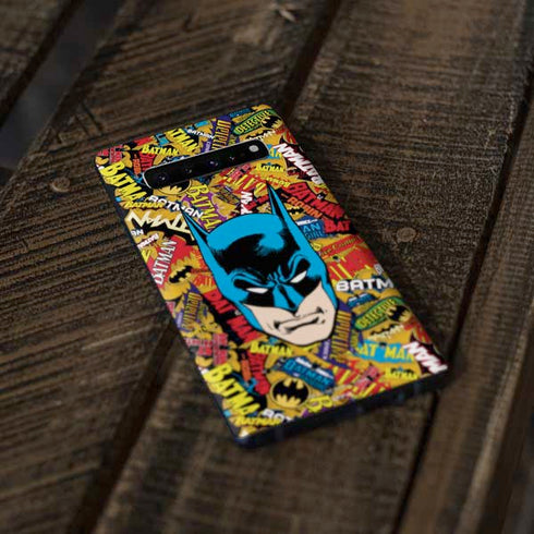 DC Comics Batman Mask Vintage Pattern Galaxy S10 Plus Skin