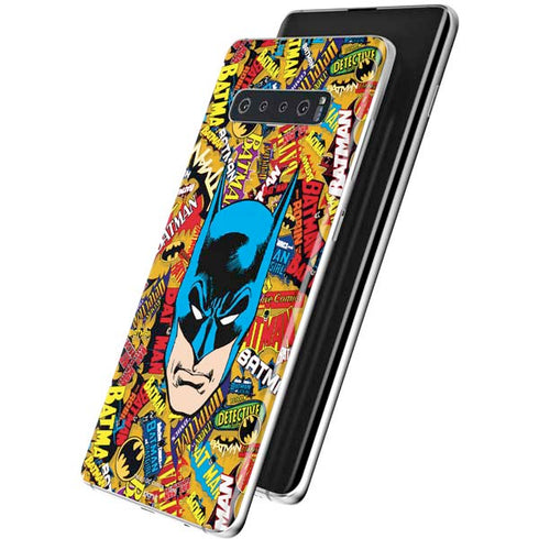 DC Comics Batman Mask Vintage Pattern Galaxy S10 Skin