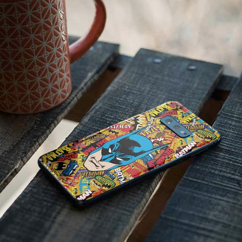 DC Comics Batman Mask Vintage Pattern Galaxy S10e Skin