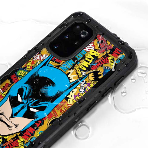 DC Comics Batman Mask Vintage Pattern Galaxy S20 Plus Waterproof Case