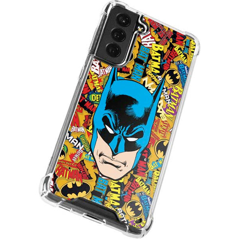 DC Comics Batman Mask Vintage Pattern Galaxy S21 5G Clear Case