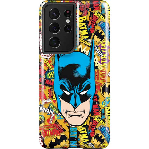 DC Comics Batman Mask Vintage Pattern Galaxy S21 Ultra 5G Pro Case
