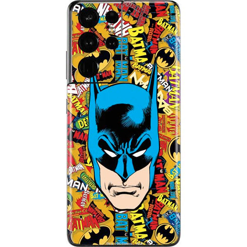 DC Comics Batman Mask Vintage Pattern Galaxy S21 Ultra 5G Skin