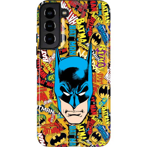 DC Comics Batman Mask Vintage Pattern Galaxy S22 Plus Pro Case