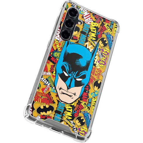 DC Comics Batman Mask Vintage Pattern Galaxy S23 FE Clear Case
