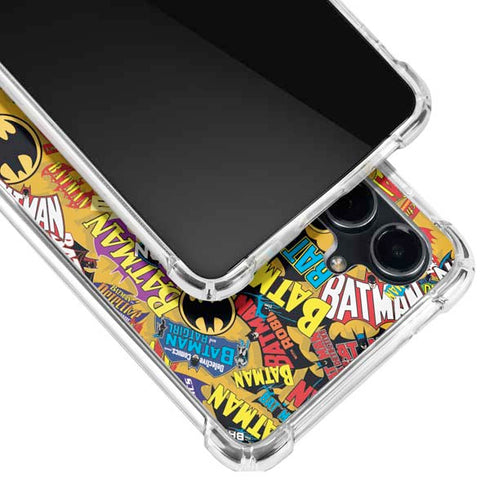 DC Comics Batman Mask Vintage Pattern Galaxy S23 FE Clear Case